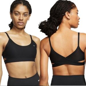 Nike Cross Back Indy Striped Black Sports Bra M